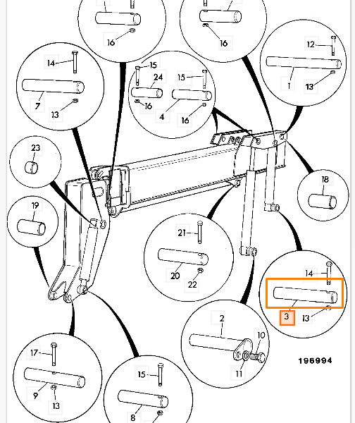 Sworzeń 50,75X305MM JCB 811/10058 ORG