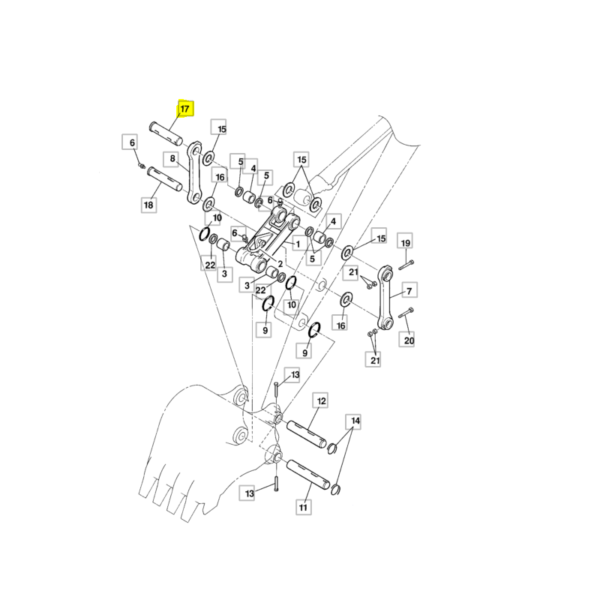 Sworzeń siłownika łyżki JCB KRV1120 ZAM