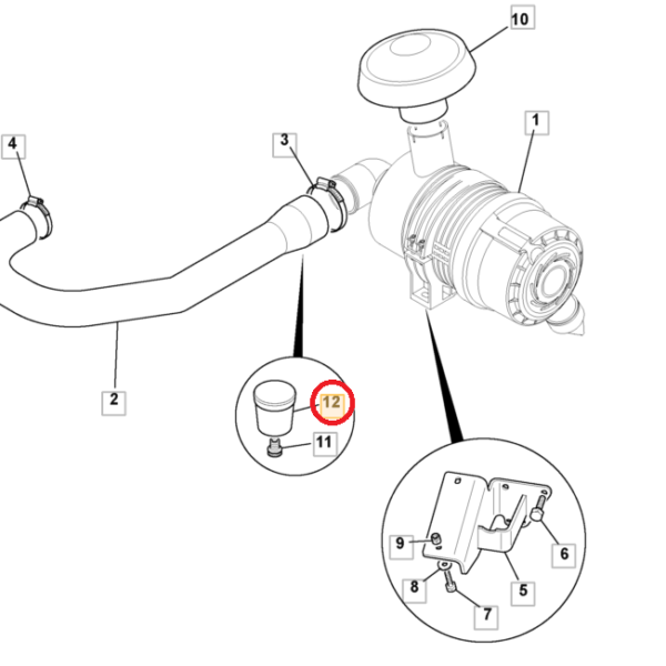 Sensor Vacuum – czujnik powietrza 70MBAR JCB 701/60011 ORG