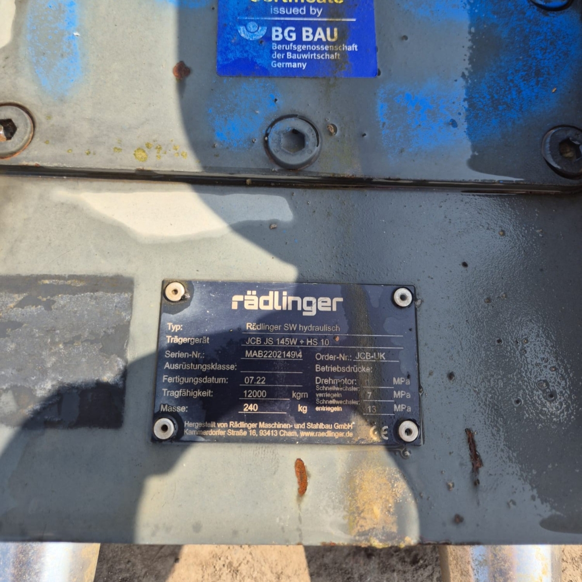 Szybkozłącze hydrauliczne RADLINGER MS10 SW10 HS10, do maszyn 13-15 ton NR. 1232 NOWE