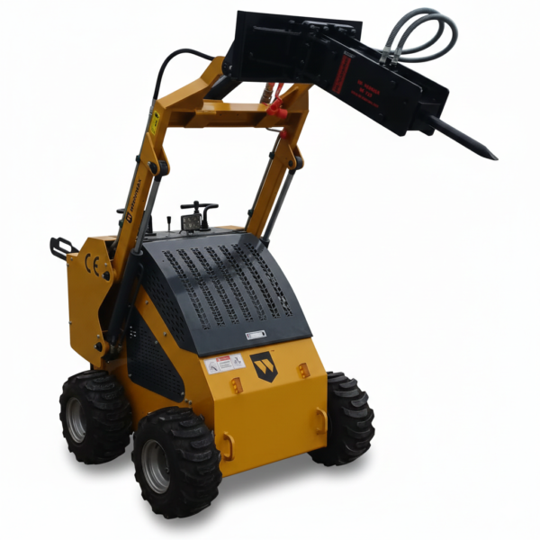 Miniładowarka Kołowa Burtowa WORKMAX 460 SKID-STEER Zestaw (Łyżka + Młot)