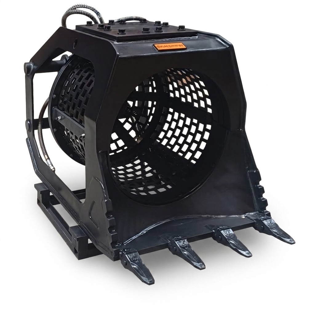 1 Nowa Łyżka Przesiewająca Bębnowa BK-Hammer Sito 40×40 mm 5- 8 Ton