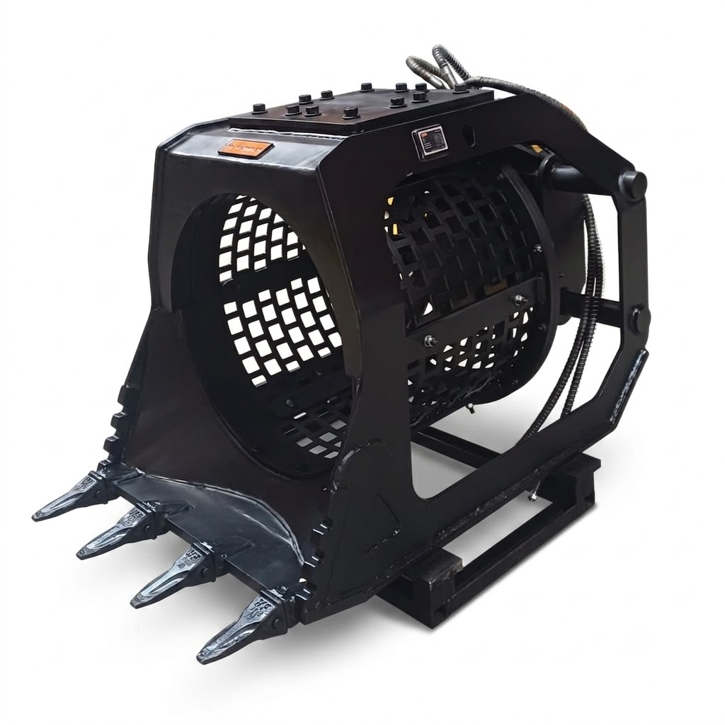 2 Nowa Łyżka Przesiewająca Bębnowa BK-Hammer Sito 40×40 mm 5- 8 Ton